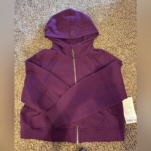 NWT Lululemon Oversized Full Zip Scuba Cropped sweatshirt M/L Dramatic Magenta